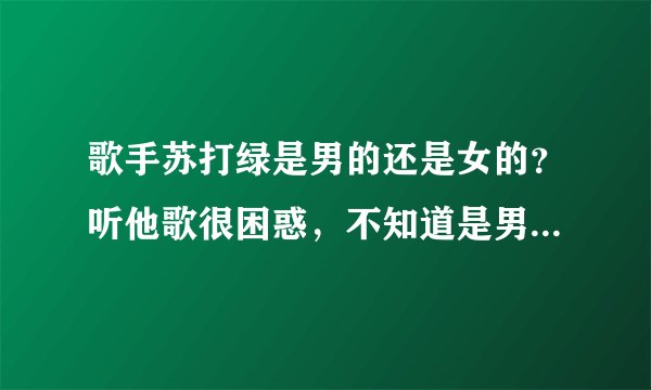 歌手苏打绿是男的还是女的？听他歌很困惑，不知道是男的还是女的！拜托了各位 谢谢