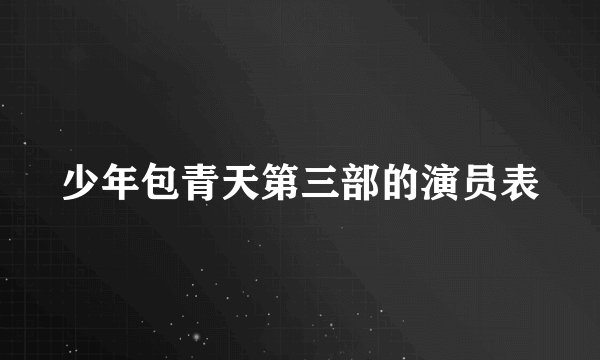 少年包青天第三部的演员表