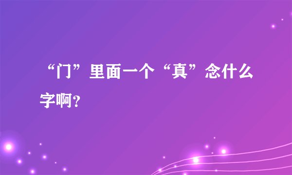 “门”里面一个“真”念什么字啊？