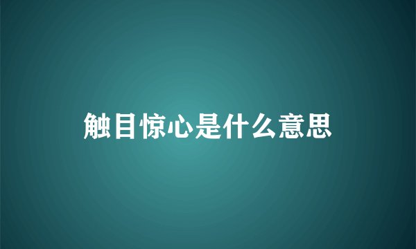 触目惊心是什么意思