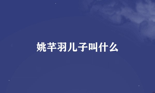 姚芊羽儿子叫什么