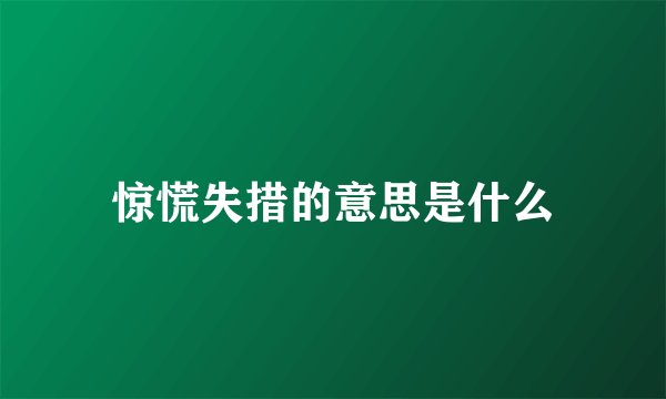 惊慌失措的意思是什么