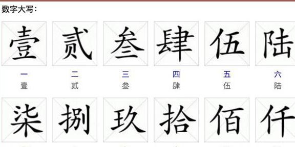 大写的1到10字怎么写？