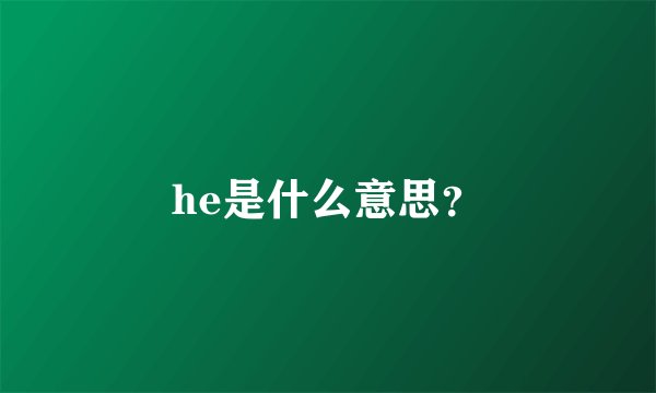 he是什么意思？