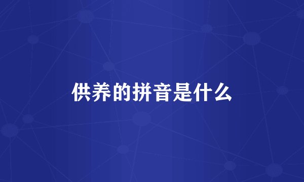 供养的拼音是什么