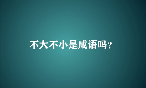 不大不小是成语吗？