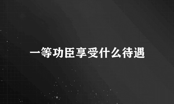 一等功臣享受什么待遇