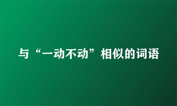 与“一动不动”相似的词语