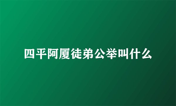 四平阿厦徒弟公举叫什么