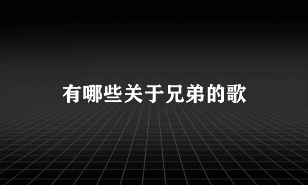 有哪些关于兄弟的歌