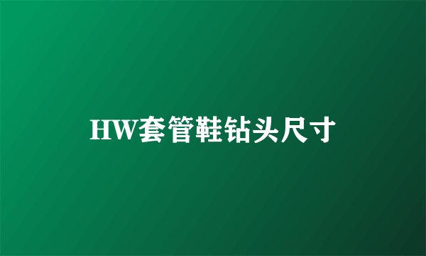 HW套管鞋钻头尺寸
