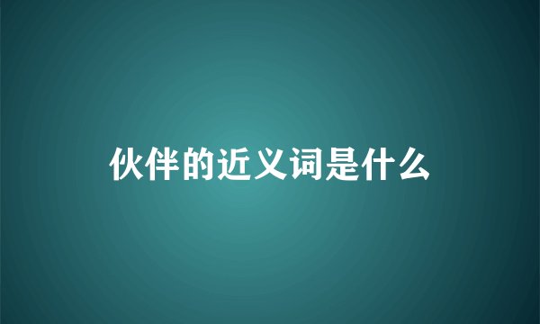 伙伴的近义词是什么