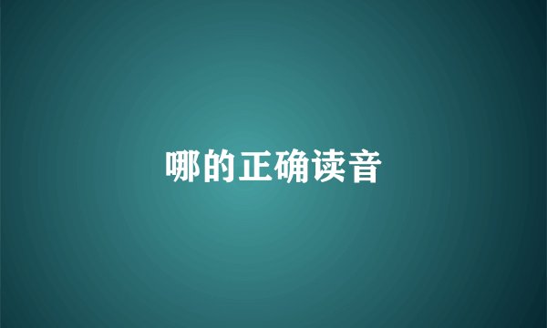 哪的正确读音