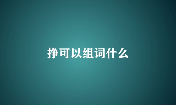 挣可以组词什么