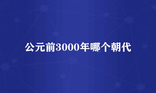 公元前3000年哪个朝代