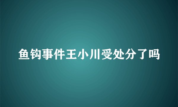 鱼钩事件王小川受处分了吗