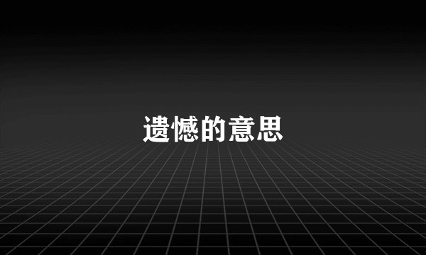 遗憾的意思