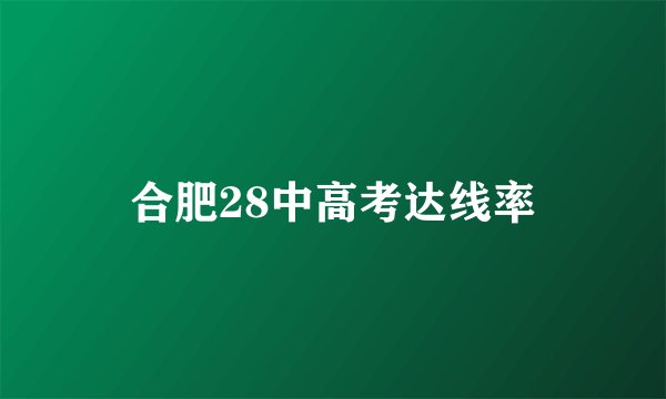 合肥28中高考达线率
