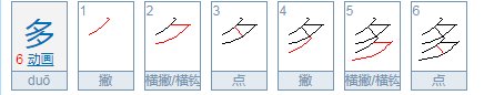 多字的笔顺