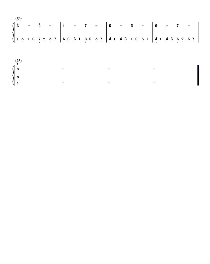 《卡农》的简谱(双手)