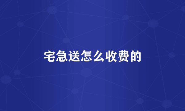 宅急送怎么收费的