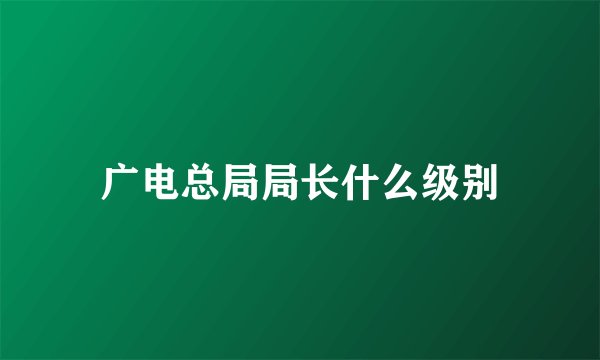 广电总局局长什么级别