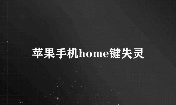 苹果手机home键失灵