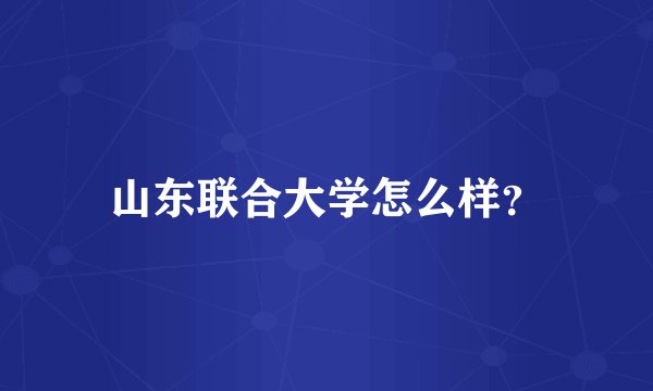 山东联合大学怎么样？