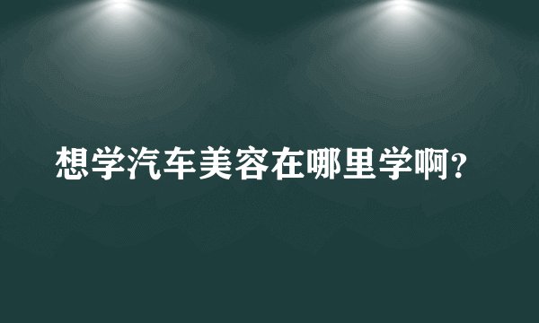 想学汽车美容在哪里学啊？
