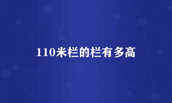 110米栏的栏有多高