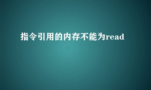 指令引用的内存不能为read