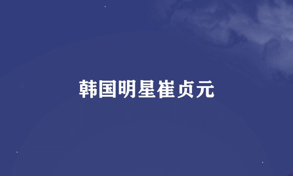 韩国明星崔贞元