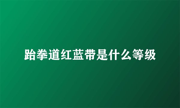 跆拳道红蓝带是什么等级
