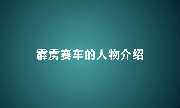 霹雳赛车的人物介绍