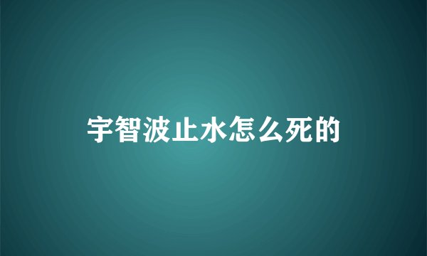 宇智波止水怎么死的