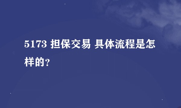 5173 担保交易 具体流程是怎样的？