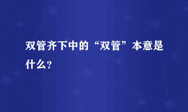 双管齐下中的“双管”本意是什么？