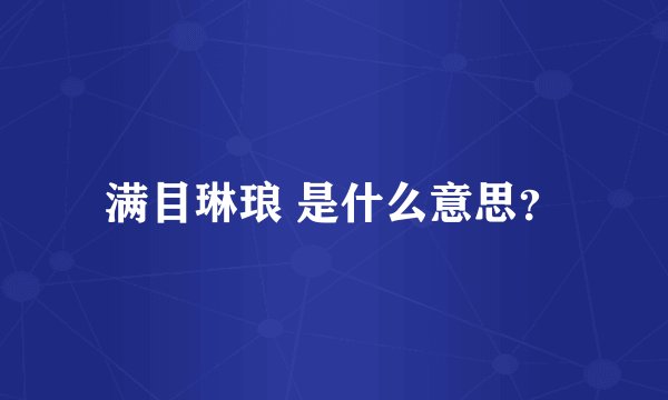 满目琳琅 是什么意思？