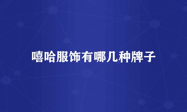 嘻哈服饰有哪几种牌子