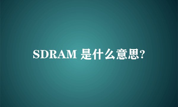SDRAM 是什么意思?