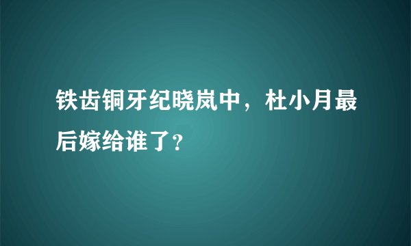 铁齿铜牙纪晓岚中，杜小月最后嫁给谁了？