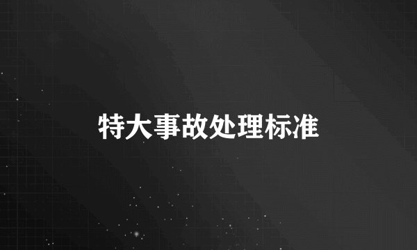 特大事故处理标准