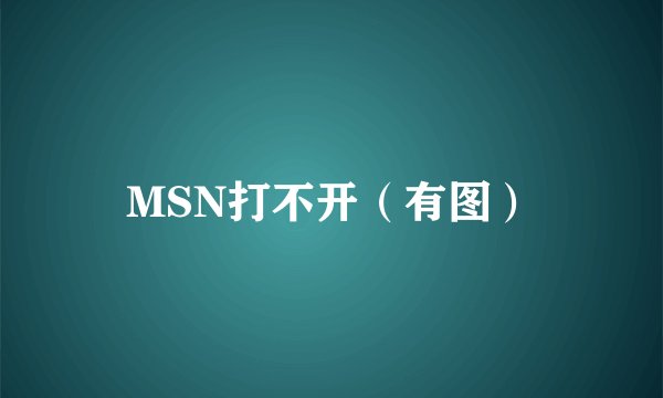 MSN打不开（有图）