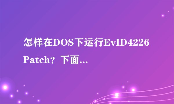 怎样在DOS下运行EvID4226Patch?下面的这个方法不管用!