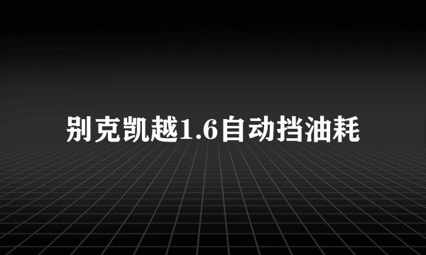 别克凯越1.6自动挡油耗