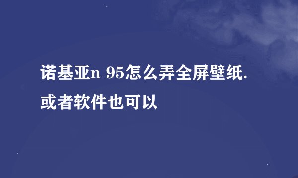 诺基亚n 95怎么弄全屏壁纸.或者软件也可以