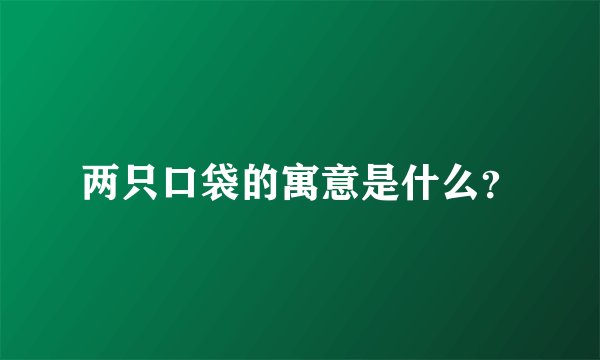 两只口袋的寓意是什么？