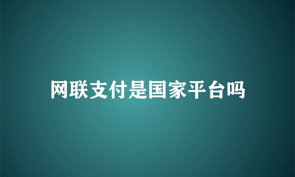 网联支付是国家平台吗
