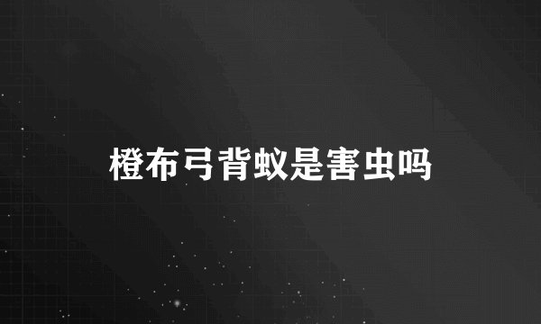 橙布弓背蚁是害虫吗