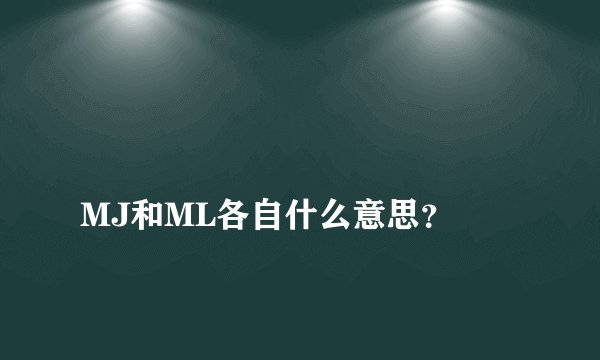 
MJ和ML各自什么意思？

